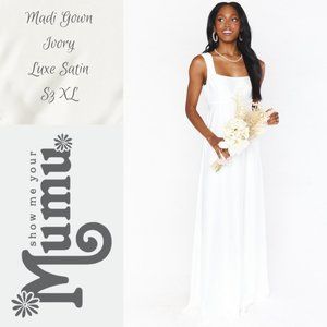 SMYM Madi Gown Ivory Luxe Satin, Sz XL
